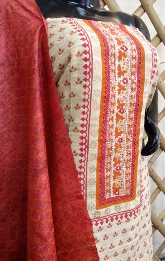 Tussar silk suit