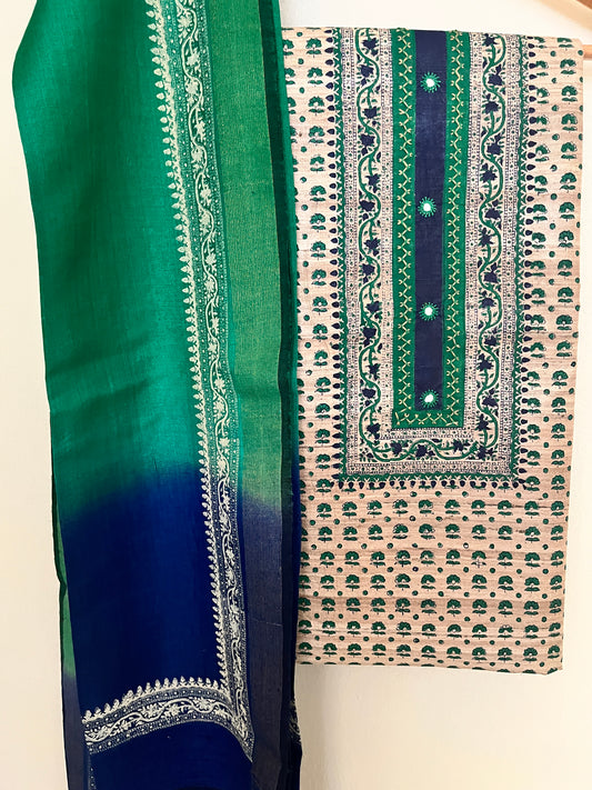 Tusssar silk suit