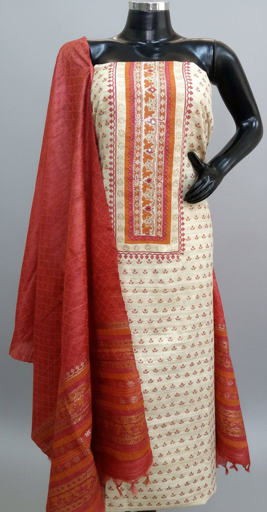 Tussar silk suit