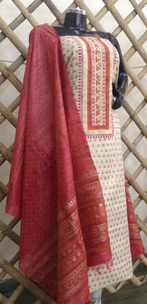Tussar silk suit